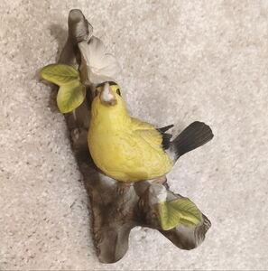 Yellow and Gray Bird Figurine